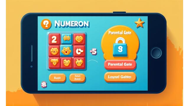 Screenshot of 'Numeron Math Quest' app showing secure login and age-gated content.