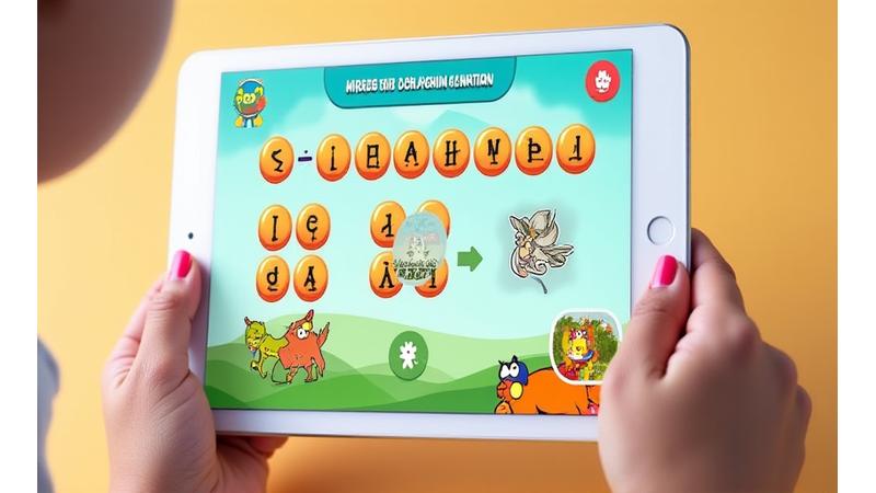 Interactive demo of Sulyap Kids phonics app, showing a child matching sounds to letters