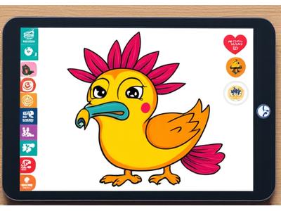 Screenshot of Sulyap Kids drawing app, displaying a child's colorful artwork based on Filipino mythical creatures