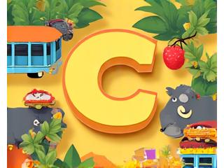 Vibrant illustration of various Filipino elements like a carabao, mangoes, and a jeepney integrated into a phonics game screen.