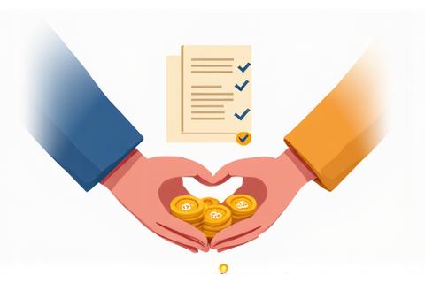 Ilustrasyon ng isang pares ng abot-kayang kamay, na sumasagisag sa transparent na mga kasunduan sa pagbabayad.